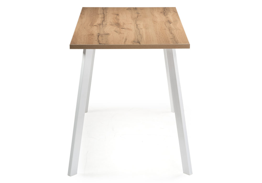 фото стол деревянный woodville тринити лофт 140 25 мм дуб вотан / белый матовый 489657 | 220svet.ru