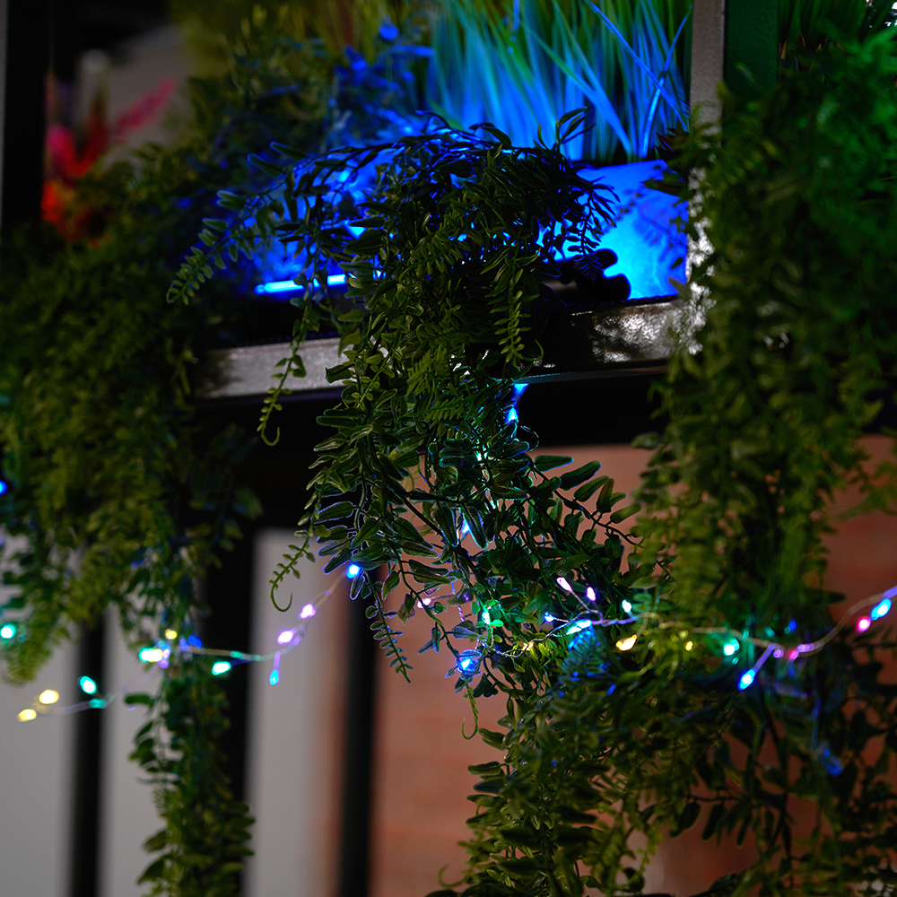 фото гирлянда кластер (на проволоке) feron cl584 линейная 12м  мультиколор, c питанием от сети 230v, прозрачный шнур 51449 | 220svet.ru