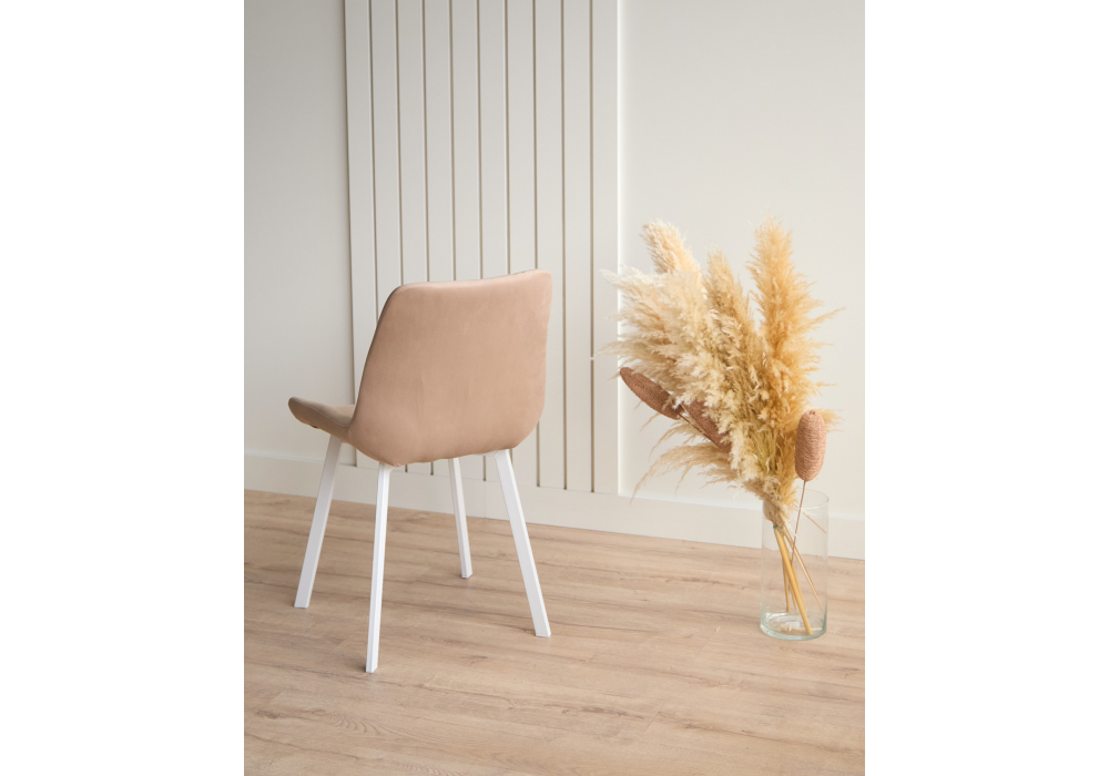 фото стул вращающийся на металлокаркасе woodville челси 360 п бежевый (zd 210) / белый 632479 | 220svet.ru