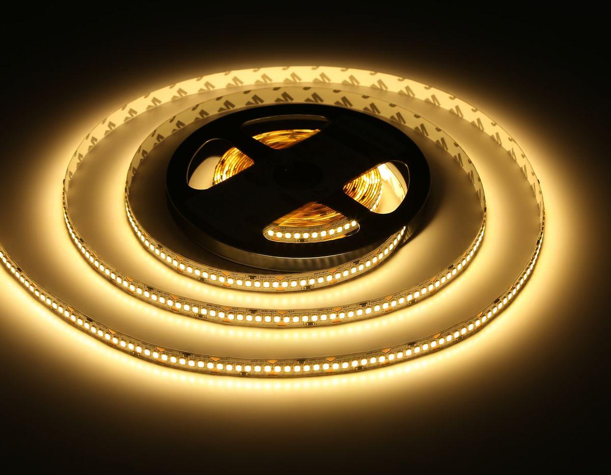 фото светодиодная лента теплый белый ambrella light 19,2w/m 240led/m 2835smd 3000к 5m gs1501 | 220svet.ru