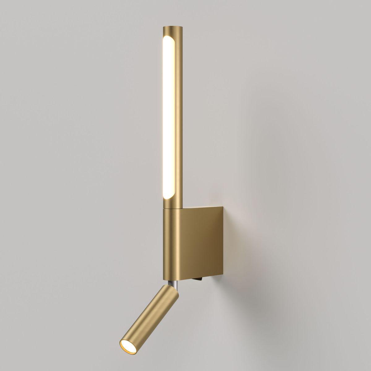 фото настенный светодиодный светильник elektrostandard sarca led 3000k 40111/led латунь a066400 | 220svet.ru