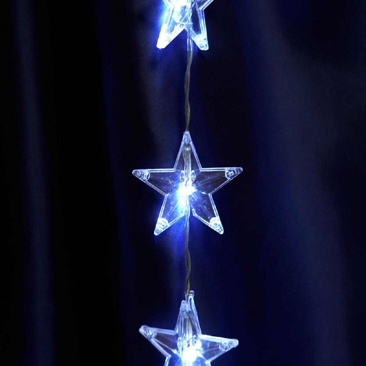 фото светодиодная гирлянда feron занавес звездочки 230v 5000k холодный белый 8 режимов cl25 48608 | 220svet.ru