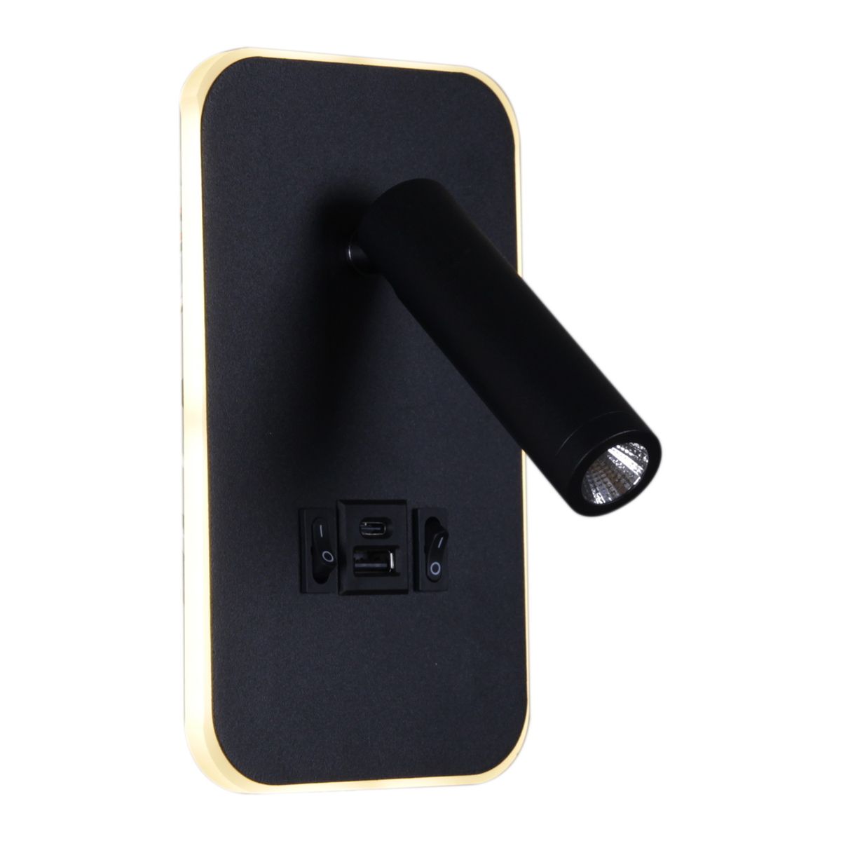 фото настенный светодиодный светильник reluce 86204-9.2-001kt led12w+usb bk | 220svet.ru