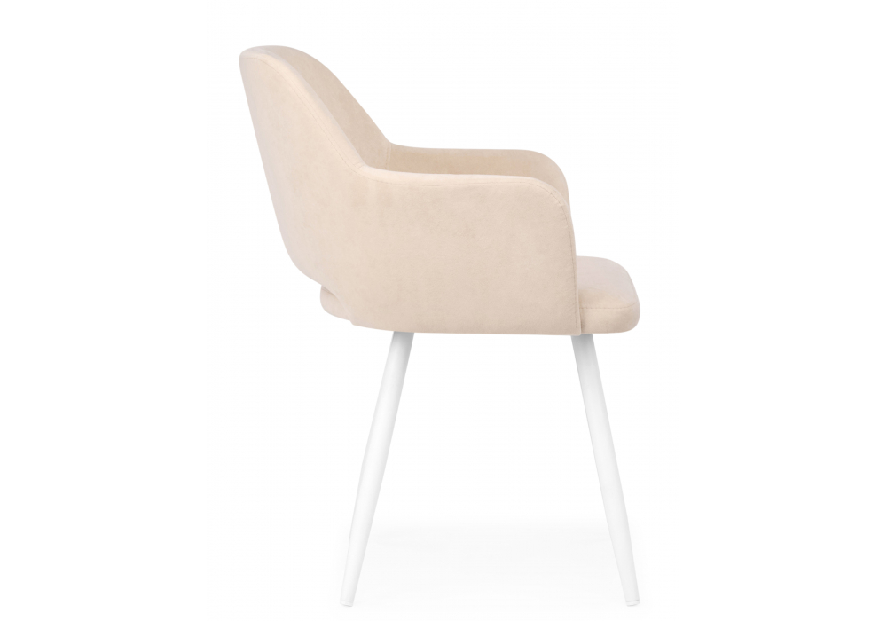 фото стул на металлокаркасе woodville эолин бежевый (glory 03) / белый 631712 | 220svet.ru