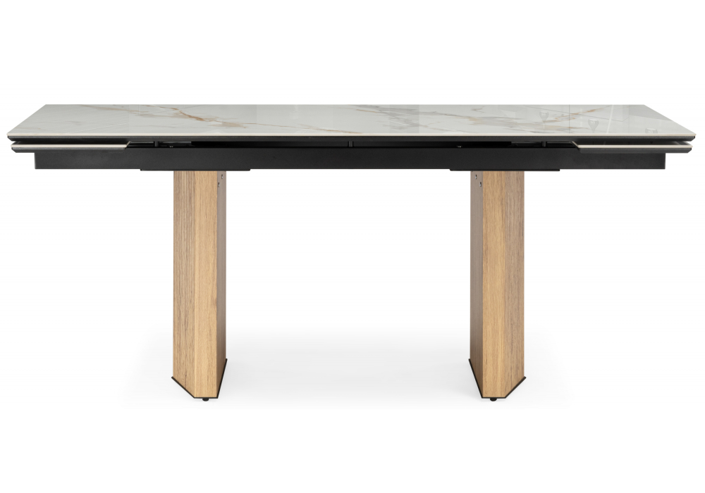 фото керамический стол раздвижной woodville монерон 180(240)x90 calacatta gold / дуб монтана 621194 | 220svet.ru