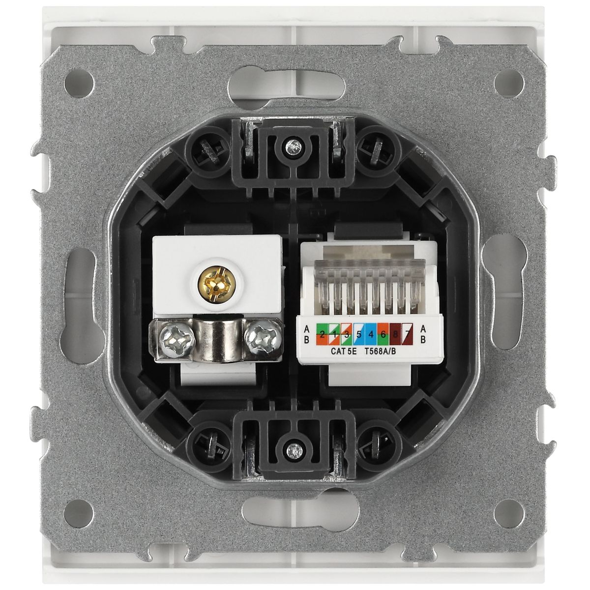 фото розетка эра arktik 16-3110-08 комбинированная rj45+tv белый матовый б0070501 | 220svet.ru