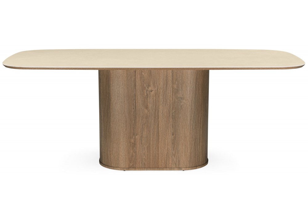 фото керамический стол woodville эллипсо 200х90 okara light yellow / дуб американский 664911 | 220svet.ru