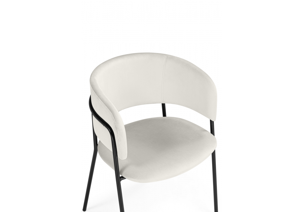 фото стул на металлокаркасе woodville осло белый (milk) / черный 674672 | 220svet.ru