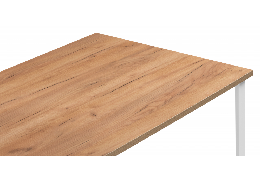 фото стол деревянный 140x80 woodville лиман дуб крафт золотой / белый матовый 619214 | 220svet.ru