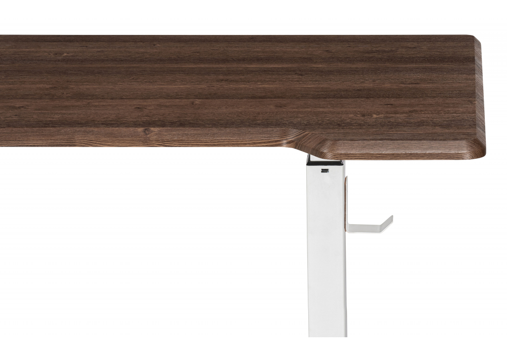 фото компьютерный стол woodville маркос с механизмом подъема орех кантри / белый 578401 | 220svet.ru