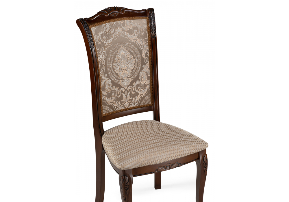 фото стул деревянный woodville керия ткань бежевый / вишня 618714 | 220svet.ru