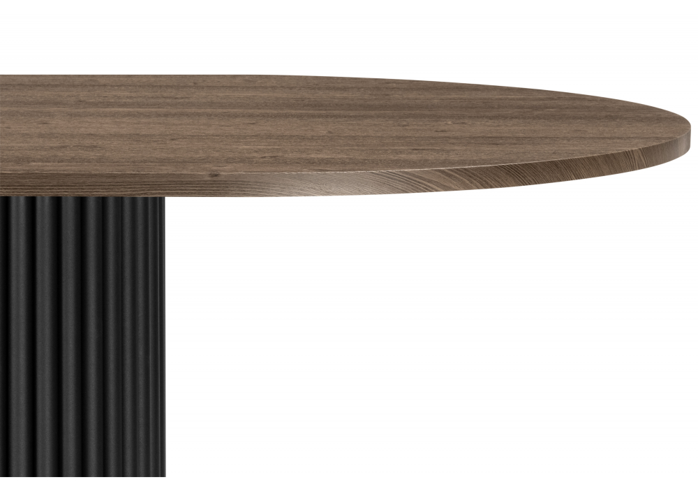 фото стол деревянный woodville барон дуб кантри пленка / черные ноги 620253 | 220svet.ru