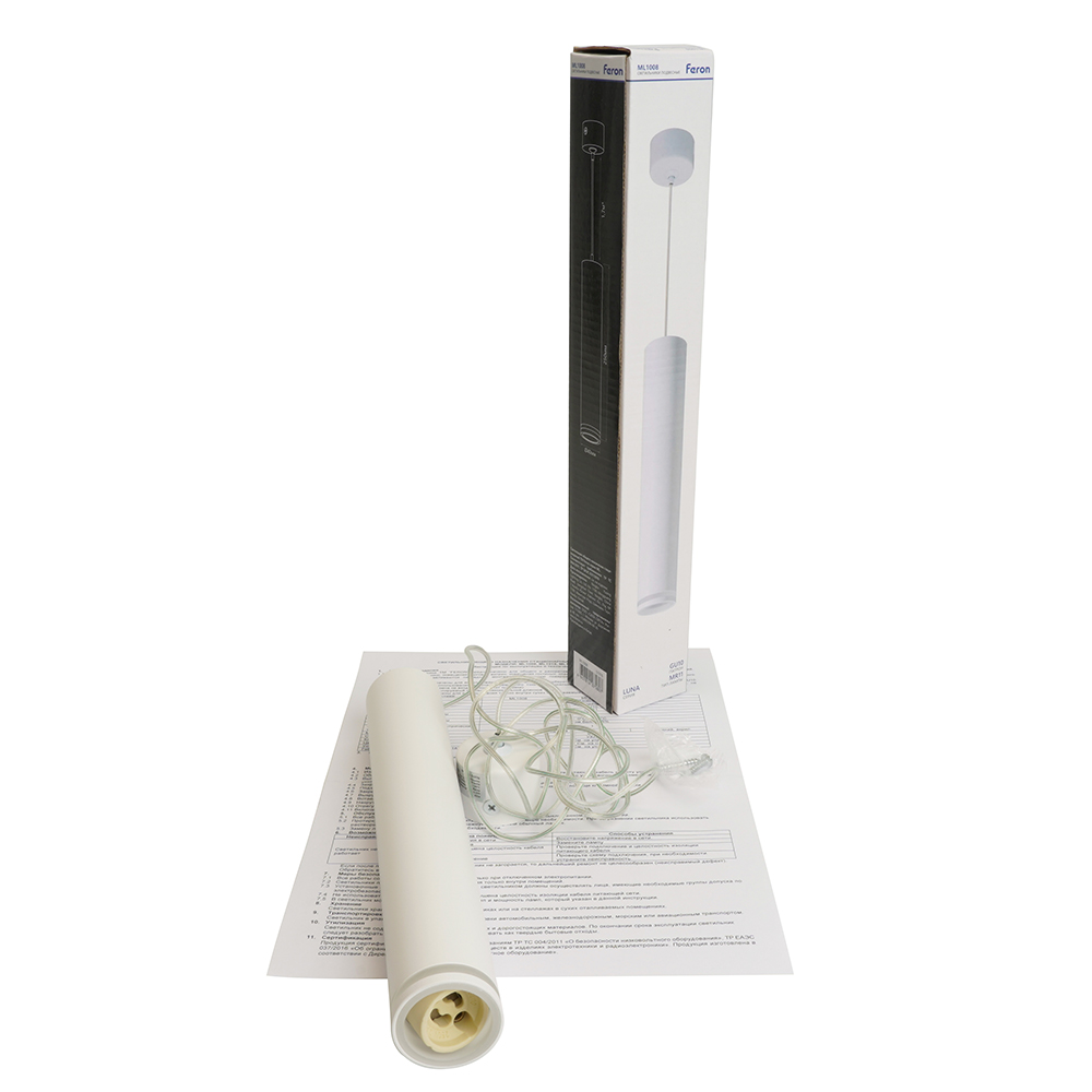 фото светильник потолочный feron ml1008 barrel luna levitation на подвесе mr11 35w 230v, белый 40*250 51376 | 220svet.ru