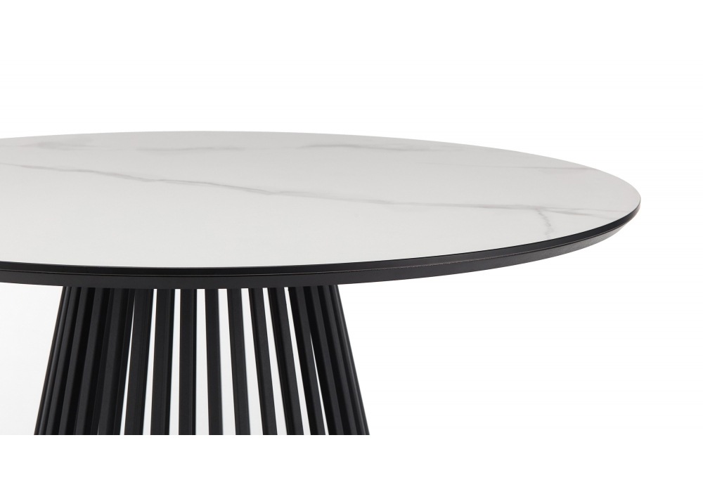 фото керамический стол 110 woodville нэнси patagonoa bianco repose / черный 625584 | 220svet.ru