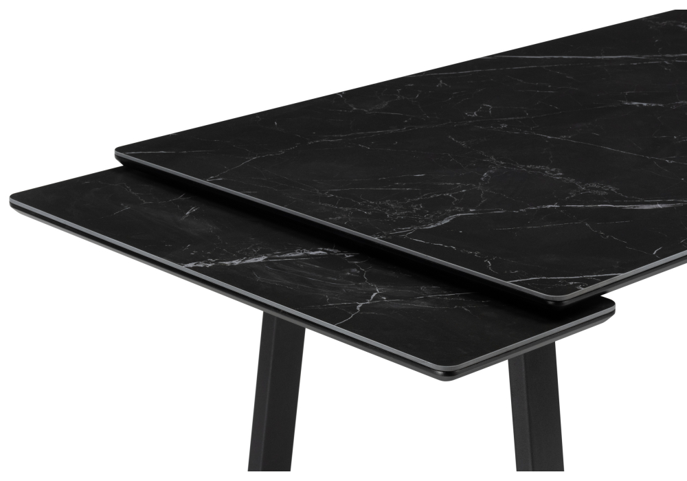 фото керамический стол раскладной 140(200)х80 woodville джек черный мрамор черный 612900 | 220svet.ru