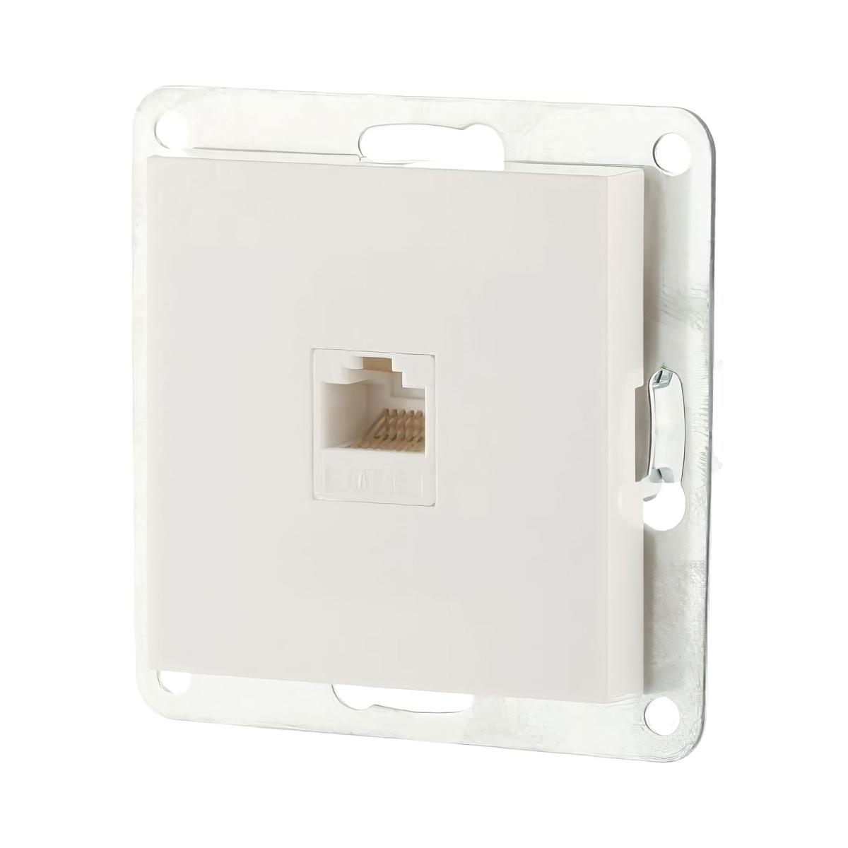 фото розетка lk studio компьютерная rj-45 кат. 5е с накладкой (белый) lk80 846104-1 | 220svet.ru