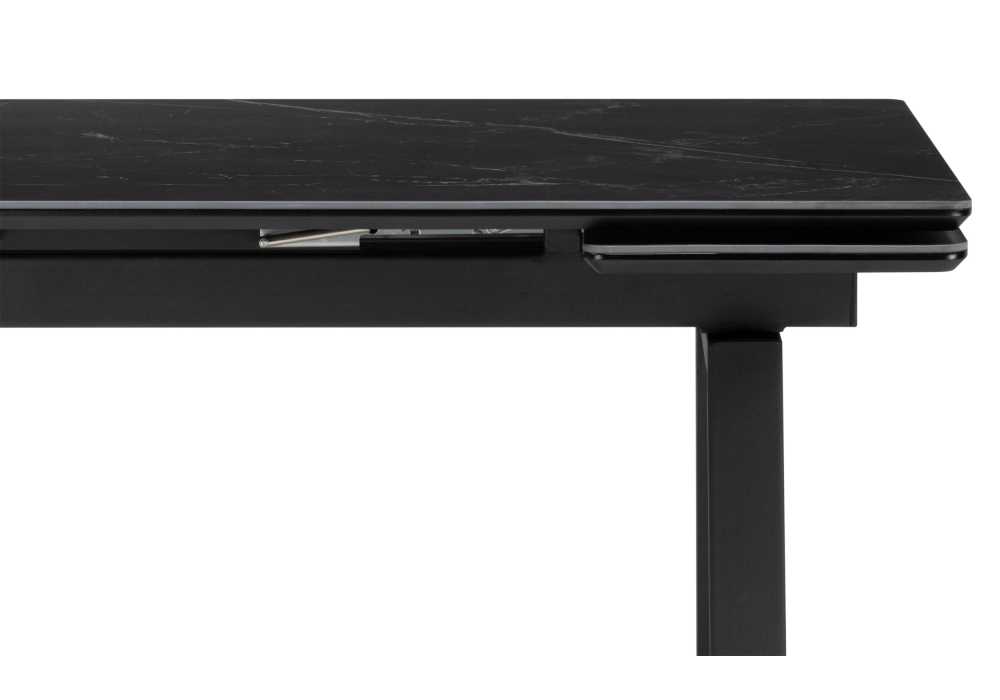 фото керамический стол раскладной 140(200)х80 woodville джек черный мрамор черный 612900 | 220svet.ru