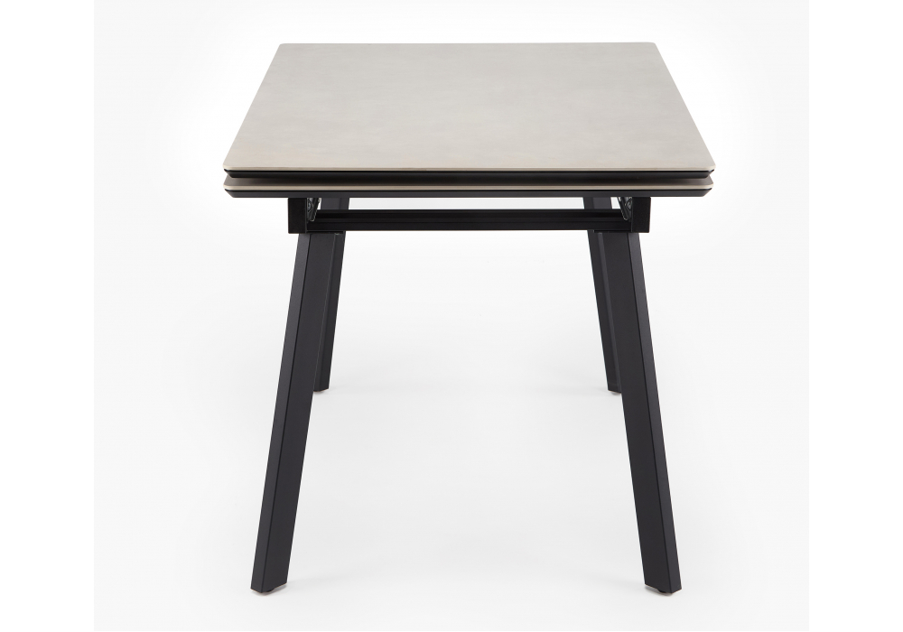 фото керамический стол раскладной 140(200)х80 woodville норман carmen light grey / черный 625826 | 220svet.ru