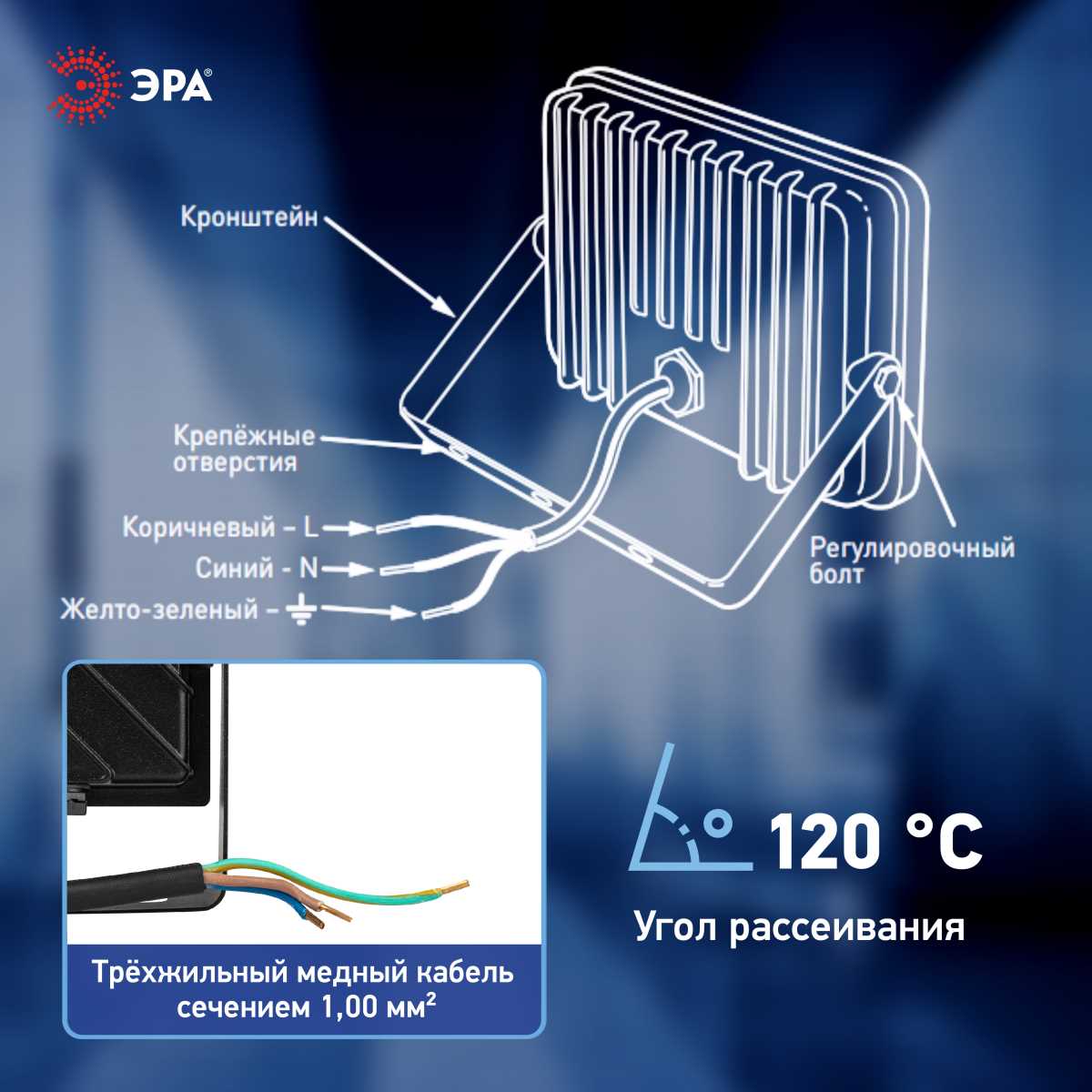 фото прожектор светодиодный уличный эра pro lpr-062-0-65k-030 б0064687 | 220svet.ru