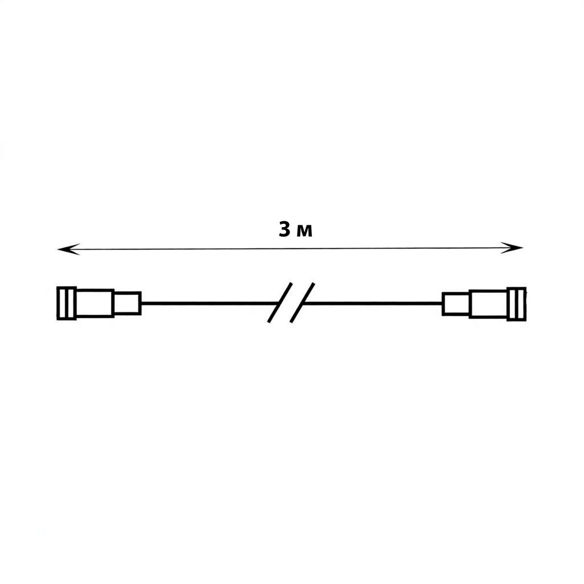 фото удлинитель для гирлянд uniel ucx-f90 e/3m/wh ul-00013224 | 220svet.ru