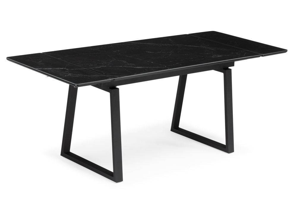 фото керамический стол раскладной 140(200)х80 woodville джек черный мрамор черный 612900 | 220svet.ru