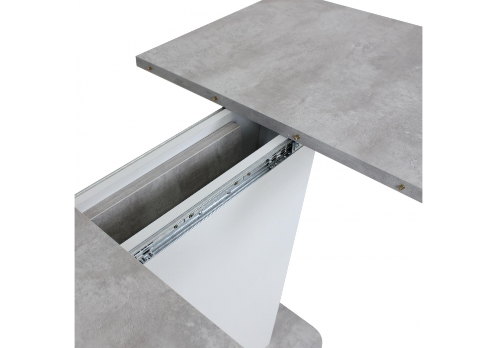 фото стол деревянный раскладной woodville комфорт цемент светлый / белый 608569 | 220svet.ru