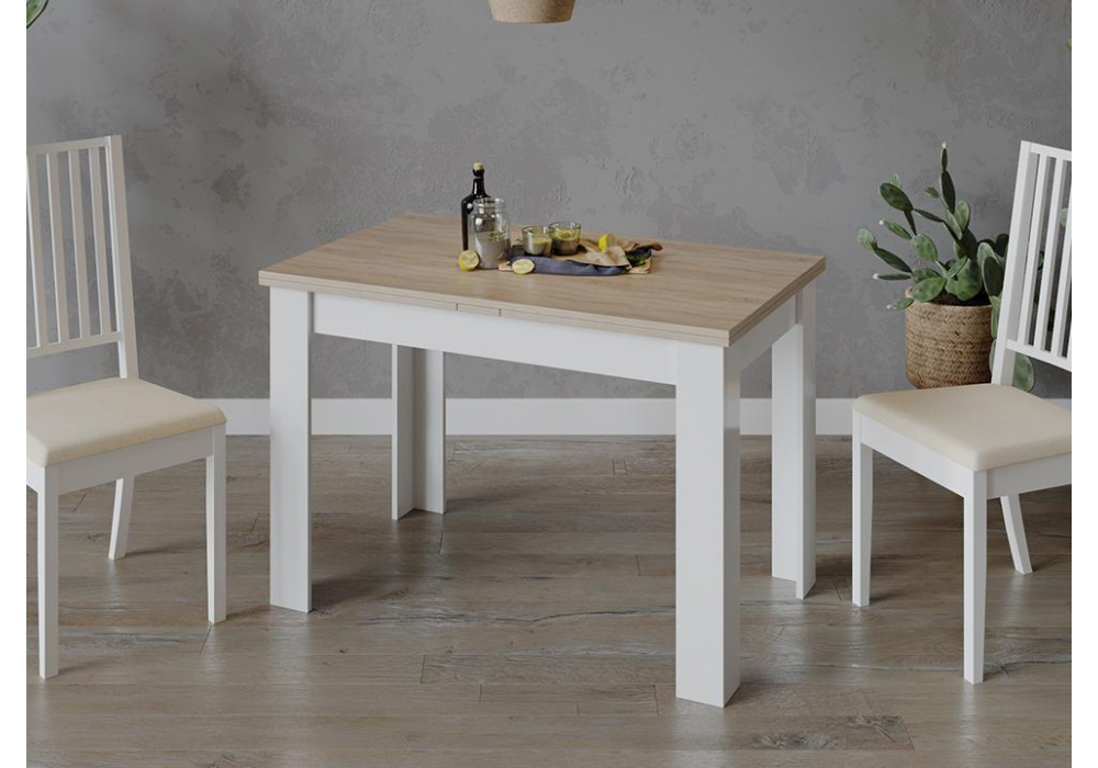 фото стол раскладной woodville промо тип 4 белый / дуб сонома светлый 460473 | 220svet.ru