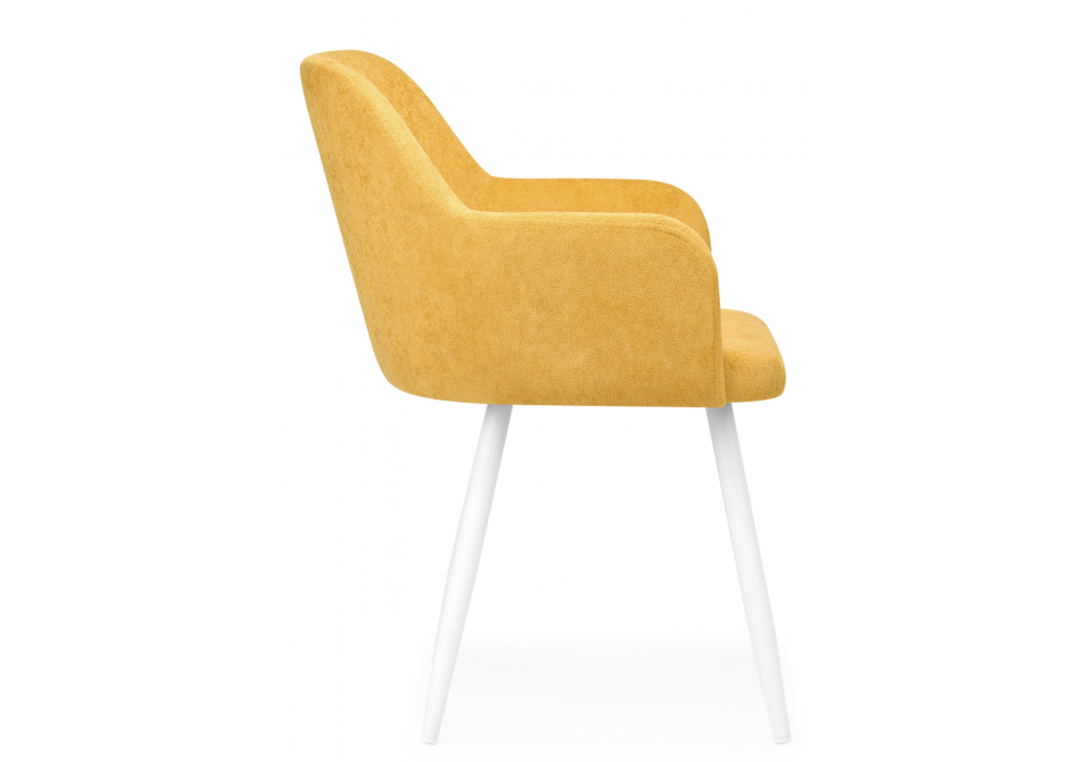 фото стул на металлокаркасе woodville инфини горчичный (ocean 016) / белый 631754 | 220svet.ru