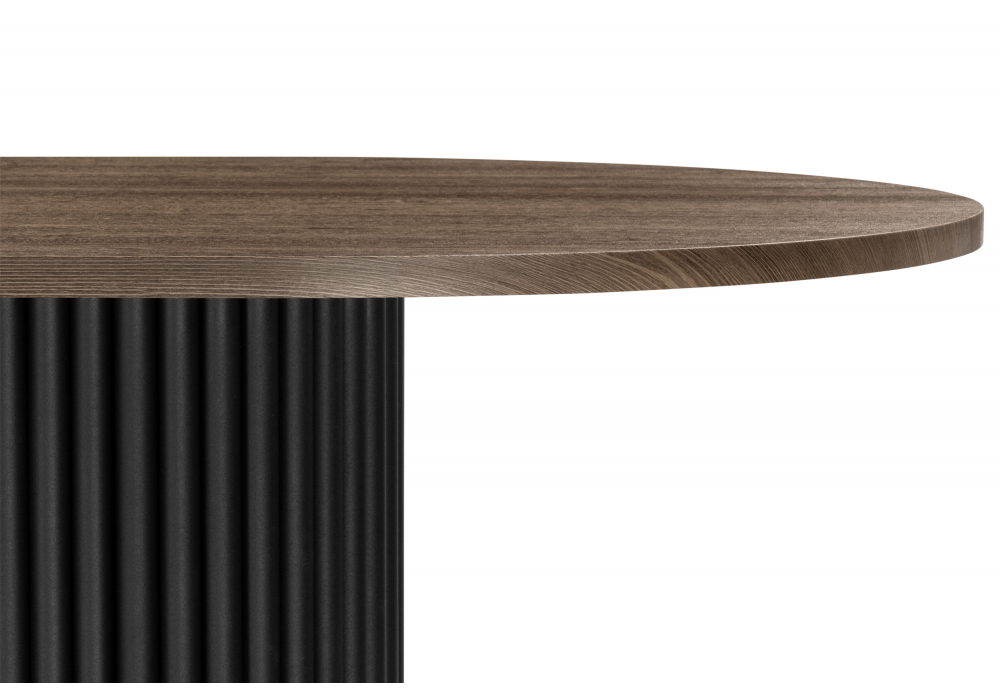 фото стол деревянный woodville барон о 160х90 дуб кантри / черный 620190 | 220svet.ru