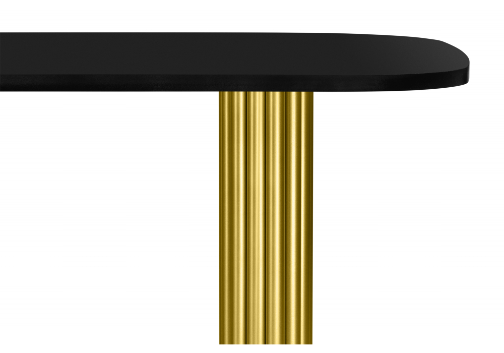 фото стол деревянный 180 х 90 woodville бавария b черная пленка шагрень / золото 620577 | 220svet.ru