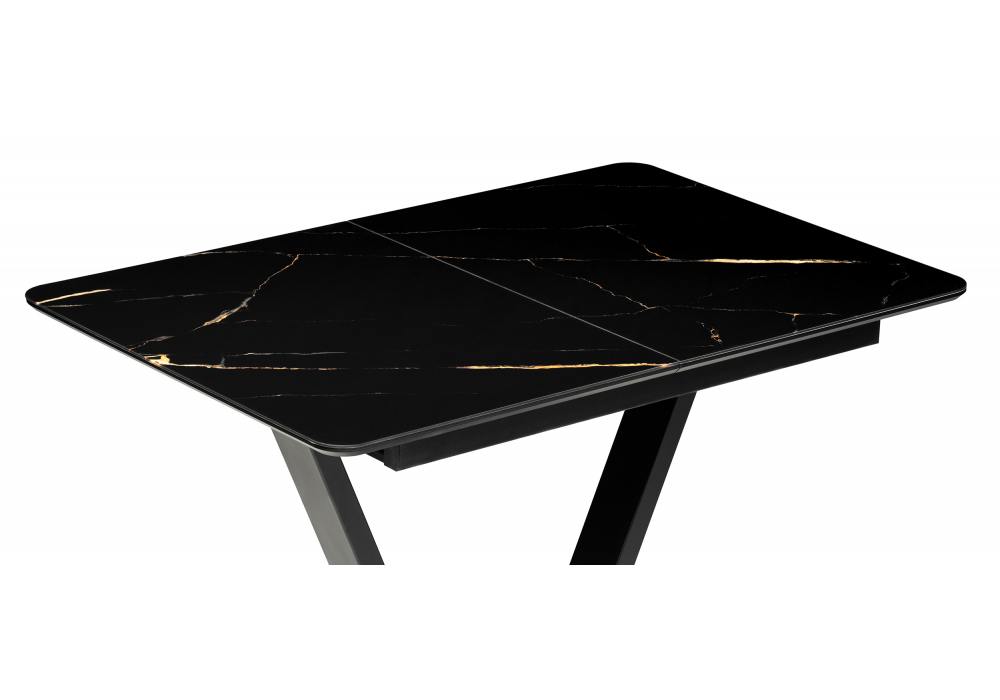 фото стол стеклянный woodville бугун обсидиан / черный 500004 | 220svet.ru