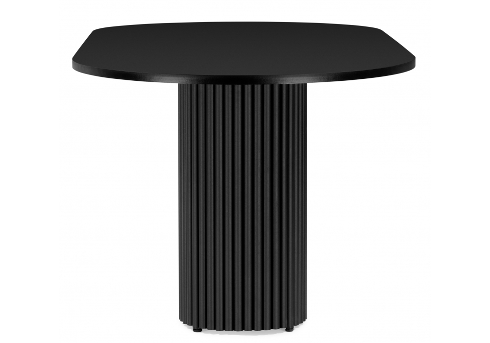 фото стол деревянный woodville барон о 160х90 черная пленка шагрень 620189 | 220svet.ru