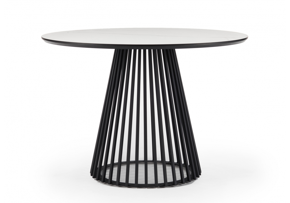 фото керамический стол 110 woodville нэнси patagonoa bianco repose / черный 625584 | 220svet.ru