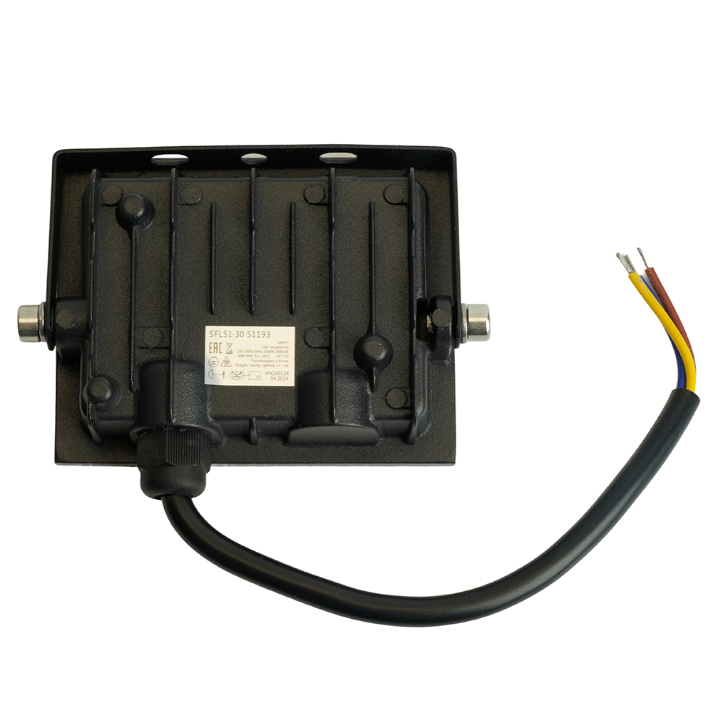 фото светодиодный прожектор saffit sfl51-30 ip65 30w 6500k черный 51193 | 220svet.ru