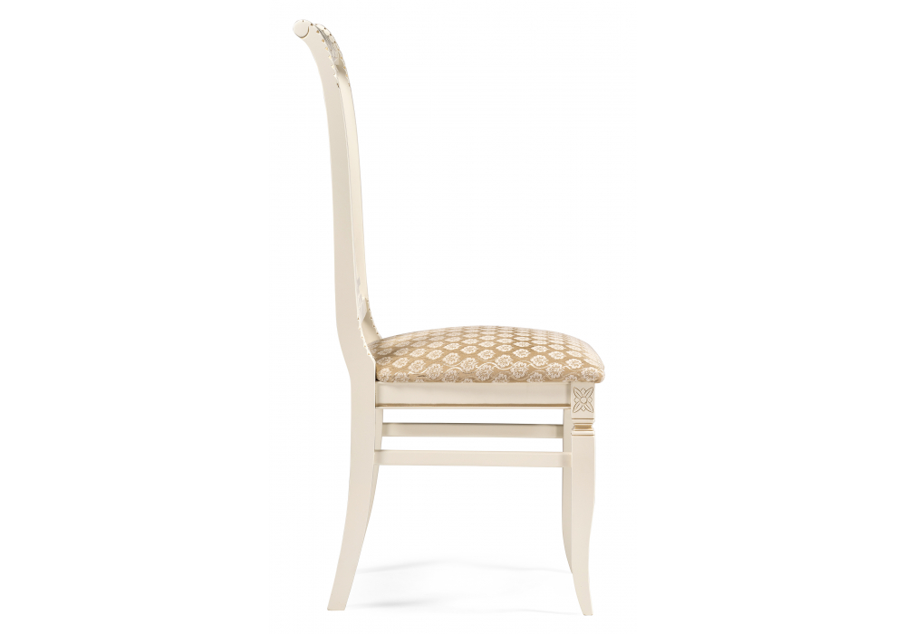 фото стул деревянный woodville roy золото патина тк. к02 бежевая / слоновая кость 671443 | 220svet.ru