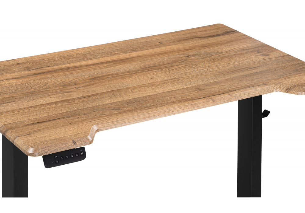 фото компьютерный стол woodville маркос с механизмом подъема дуб вотан / черный 578403 | 220svet.ru