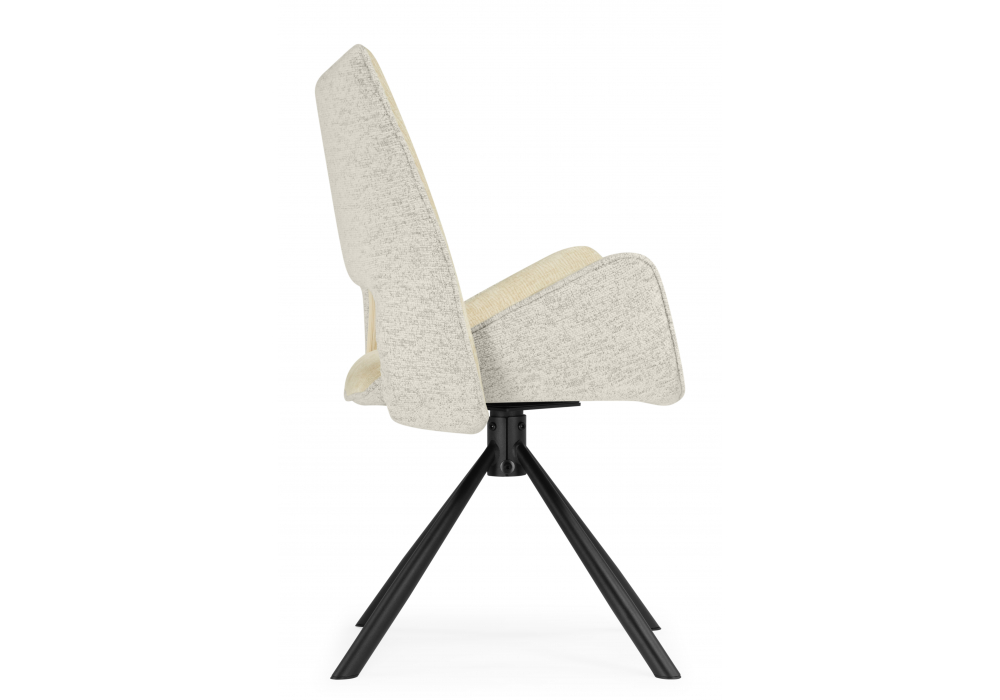 фото стул крутящийся на металлокаркасе woodville balaton 360 beige / black 15840 | 220svet.ru