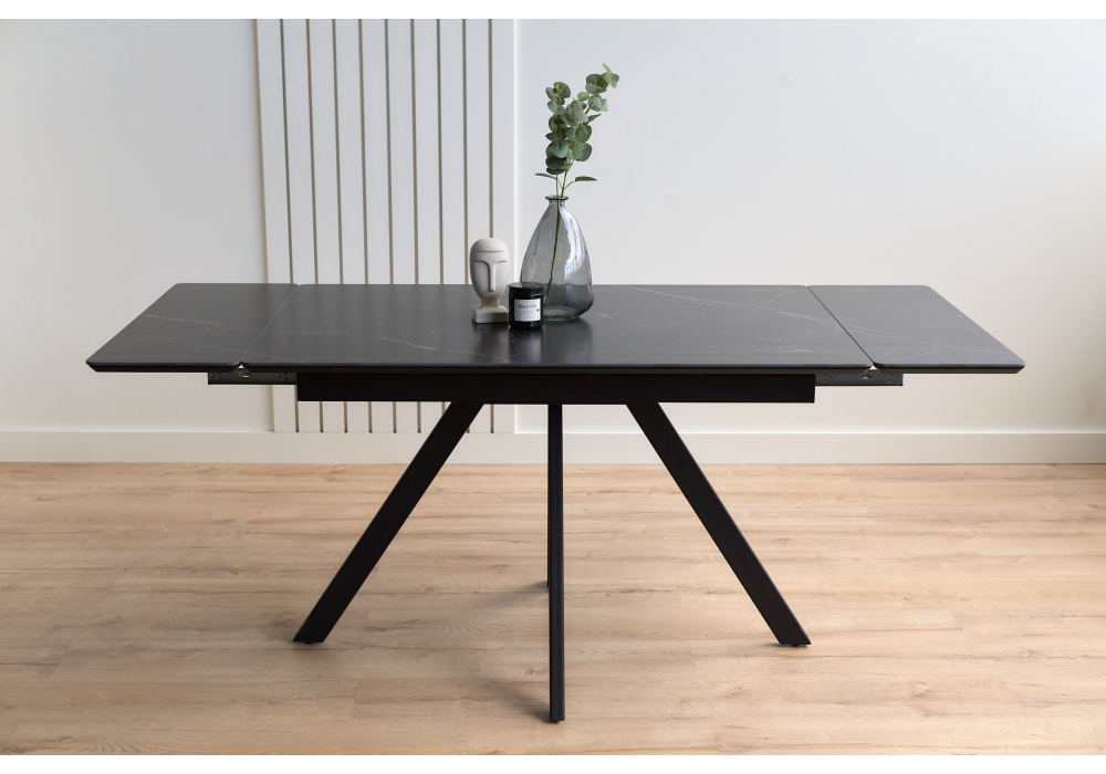 фото керамический стол раскладной 120(180)х80 woodville вилли shakespeare black / черный 622897 | 220svet.ru