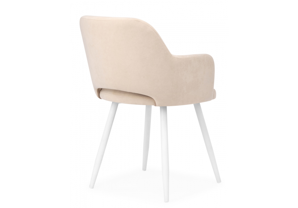 фото стул на металлокаркасе поворотный woodville эолин 360 бежевый (glory 03) / белый 631717 | 220svet.ru