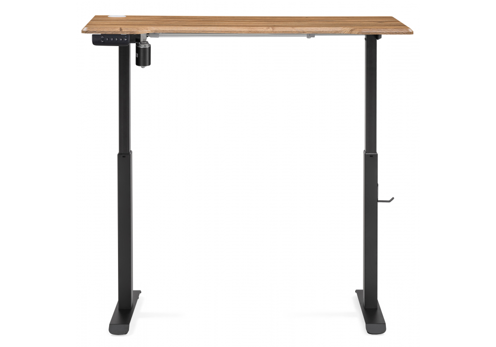 фото компьютерный стол woodville маркос с механизмом подъема дуб вотан / черный 578403 | 220svet.ru