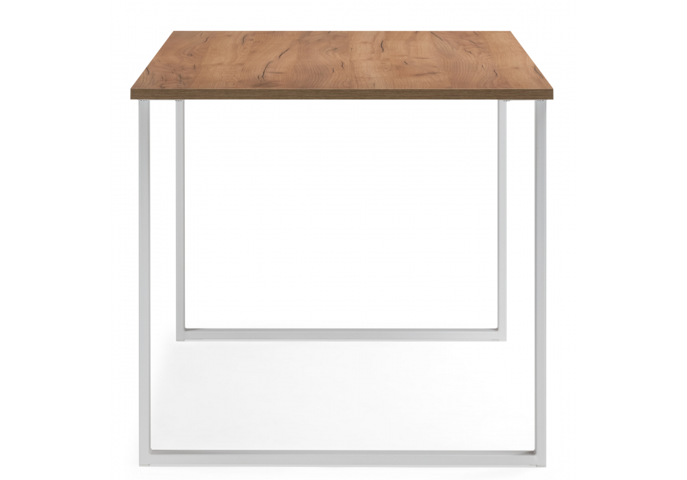 фото стол деревянный 140x80 woodville лиман дуб крафт золотой / белый матовый 619214 | 220svet.ru