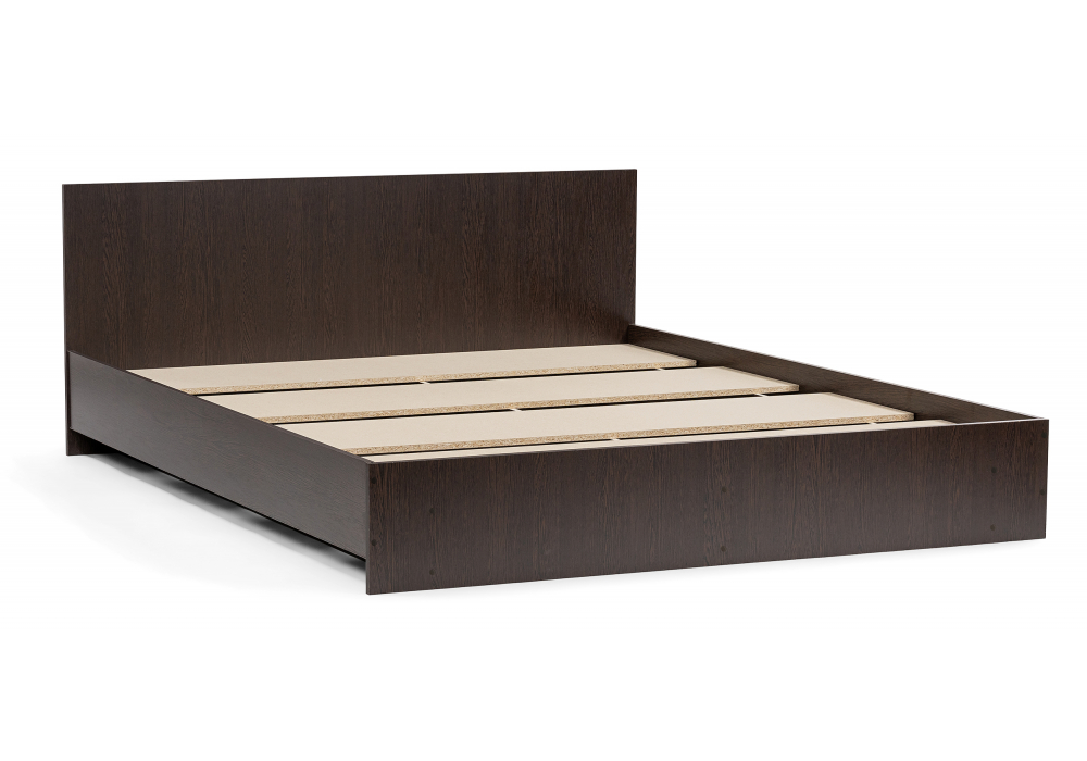 фото двуспальная кровать woodville адайн 160х200 венге / венге 507385 | 220svet.ru