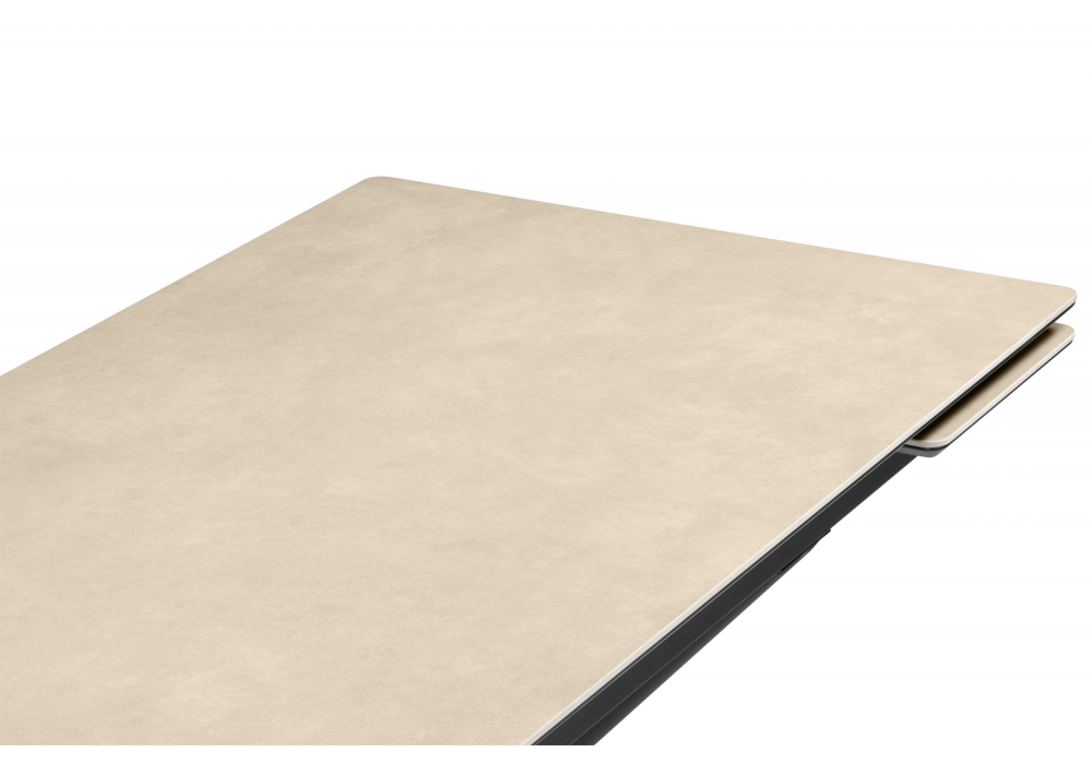 фото керамический стол раскладной woodville мэриан 120(180)х80 okara light yellow / черный 664959 | 220svet.ru