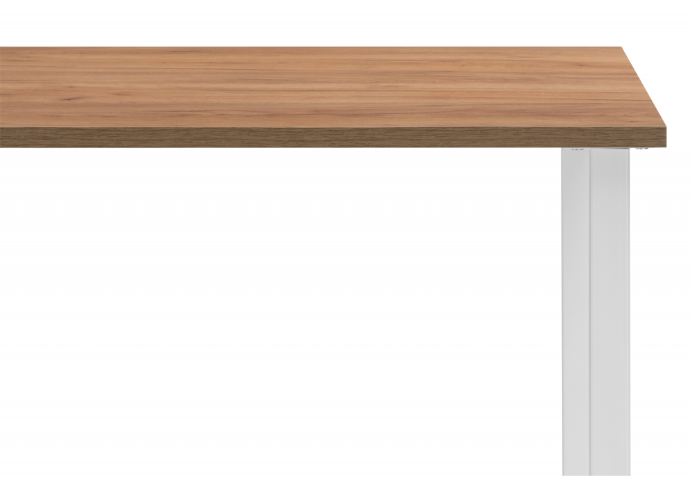 фото стол деревянный 140x80 woodville лиман дуб крафт золотой / белый матовый 619214 | 220svet.ru