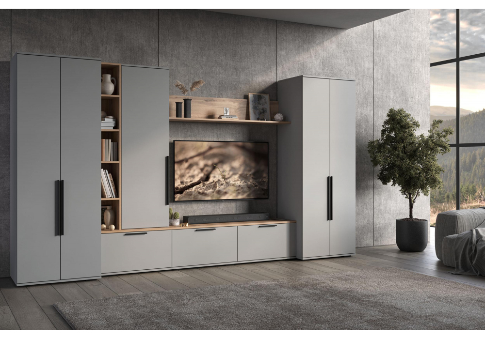 фото шкаф двухстваорчатый woodville филеста шиншилла серая 664900 | 220svet.ru