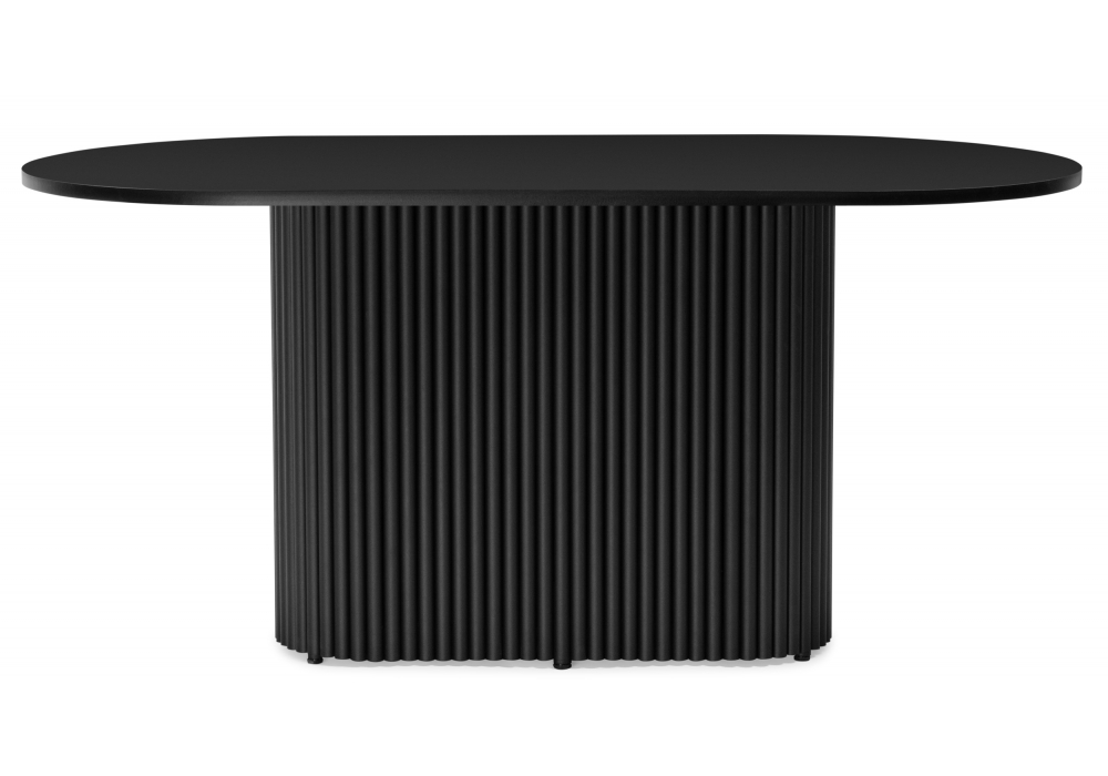 фото стол деревянный woodville барон о 160х90 черная пленка шагрень 620189 | 220svet.ru