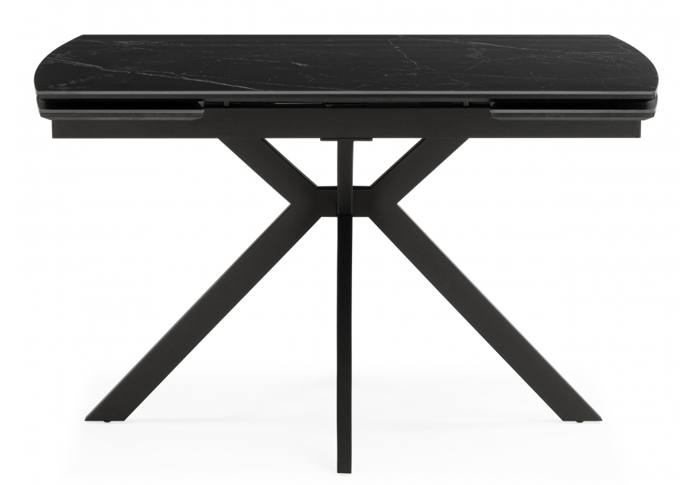 фото керамический стол раскладной woodville катчел-2 120(180)x80 черный 632673 | 220svet.ru