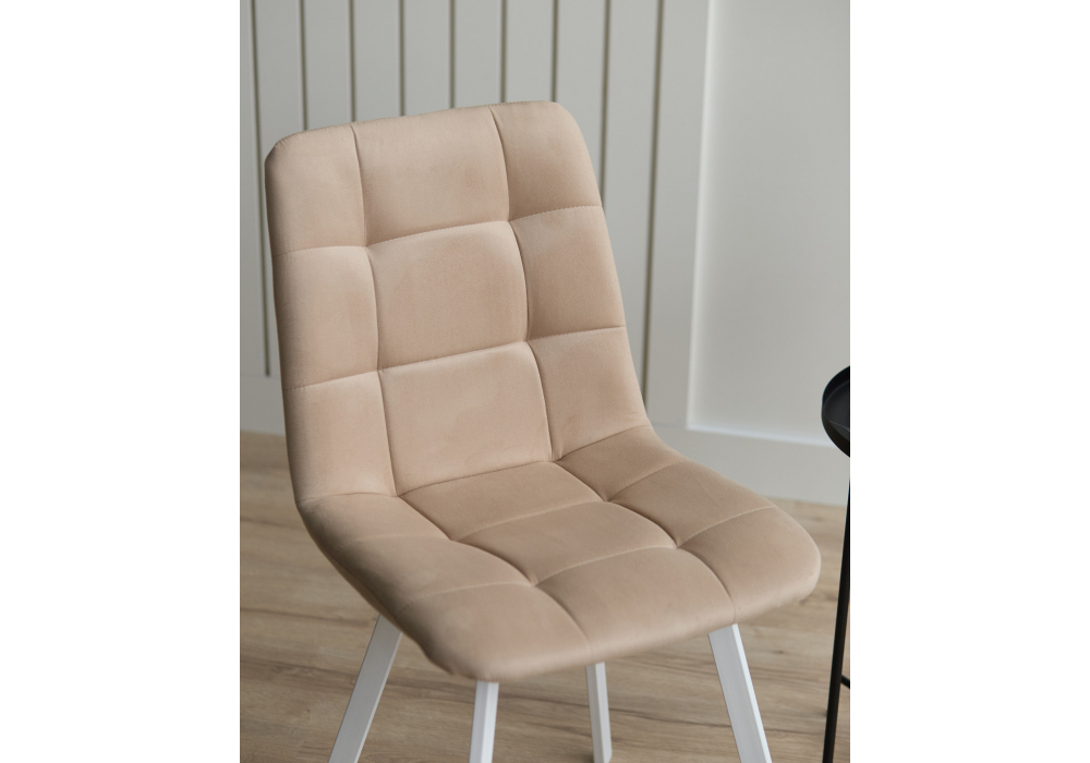 фото стул на металлокаркасе woodville чилли бежевый / белый 631632 | 220svet.ru