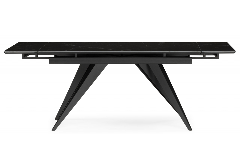 фото керамический стол раскладной woodville дарвин 160(220)х89 черный мрамор 626047 | 220svet.ru