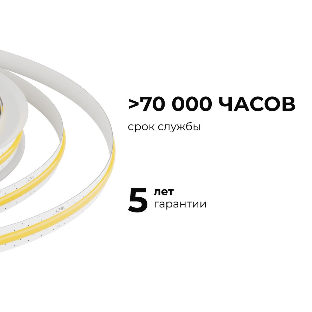 фото светодиодная лента apeyron 10w/m 528led/m cob холодный белый 5m 00-399 | 220svet.ru